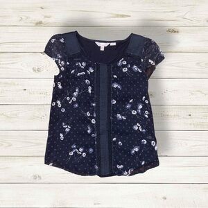 LC Lauren Conrad Floral Polka Dot Blouse - XS